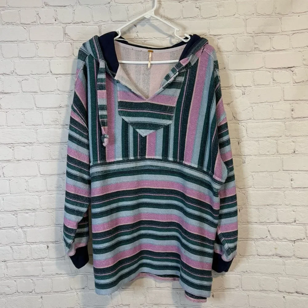 Free People Beja Stripe Hoodie size XS